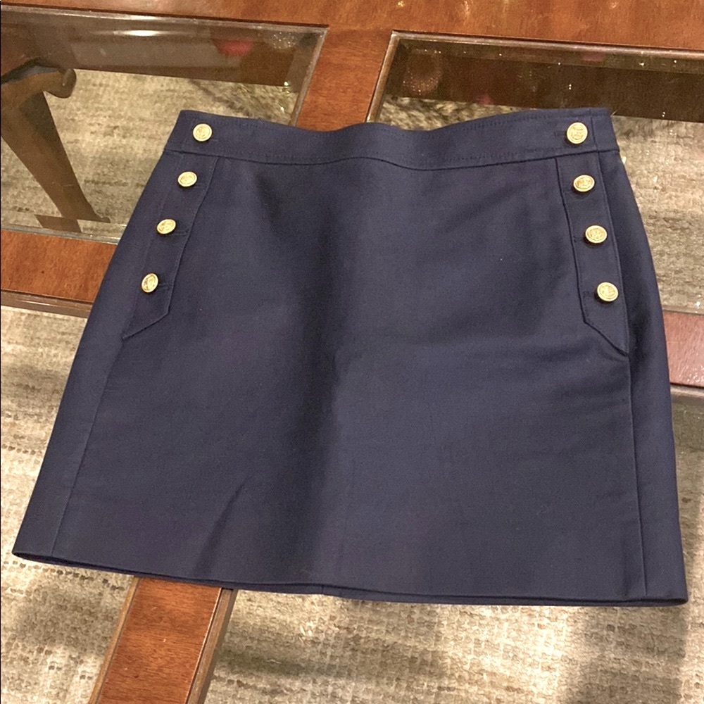 J.Crew Navy Skirt with Gold Buttons NWOT - Picture 9 of 14